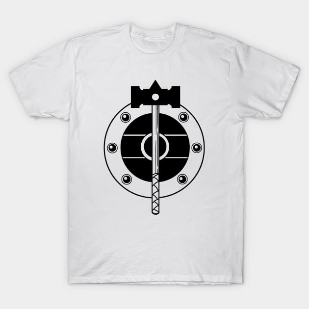 Hammer & Shield - Original Logo Banner Sigil - Dark Design for Light Fabrics T-Shirt by Indi Martin